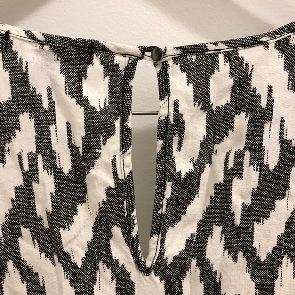J. Crew Ikat Tie Waist Romper Small black white linen - Picture 8 of 11